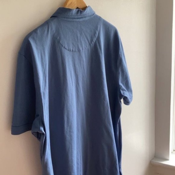 Champions Tour Men Blue Solid Button Short Sleeve Golf Polo Shirt Size Large - Picture 8 of 12